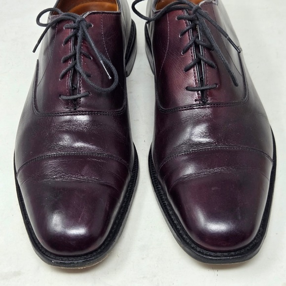 Allen Edmonds Exchange Place Oxblood Leather Cap Toe Oxford Shoes 5017 Mens 10 D main image 4